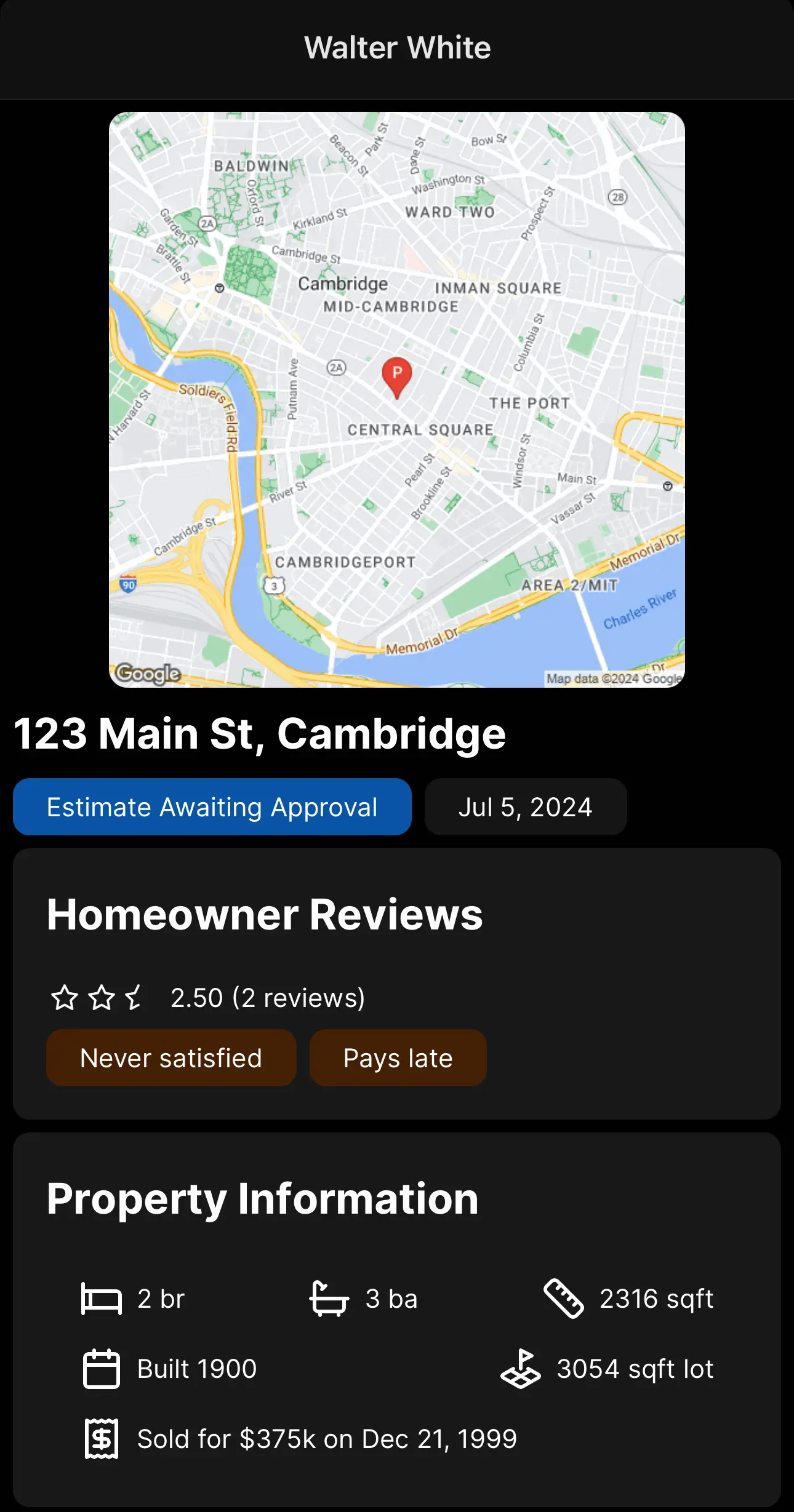 Customer insights screenshot