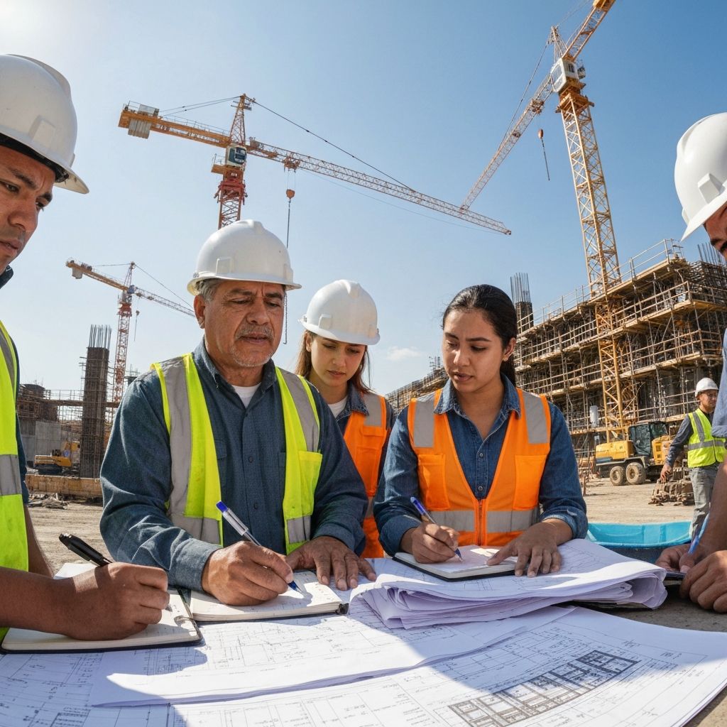 Construction site with workers